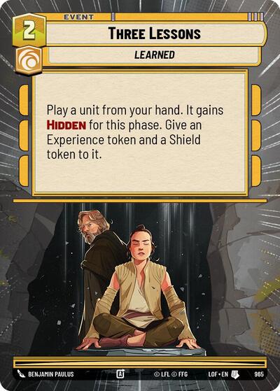 Three Lessons - 965 - Uncommon (Hyperspace Foil) - Legends of the Force