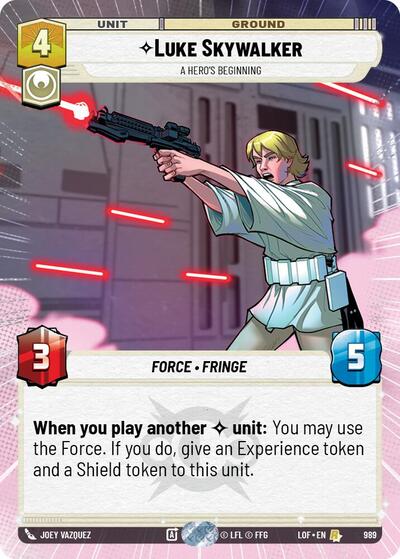Luke Skywalker - A Hero's Beginning - 989 - Rare (Hyperspace Foil) - Legends of the Force
