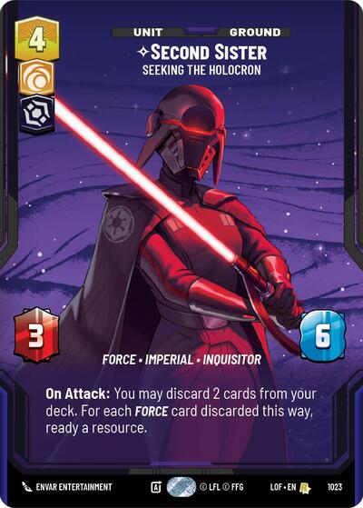 Second Sister - Seeking the Holocron - 1023 - Rare (Prestige) - Legends of the Force