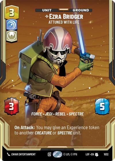 Ezra Bridger - Attuned With Life - 1032 - Uncommon (Prestige) - Legends of the Force