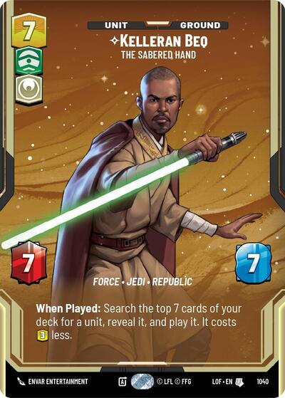 Kelleran Beq - The Sabered Hand - 1040 - Uncommon (Prestige) - Legends of the Force