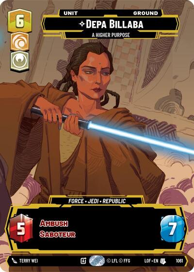 Depa Billaba - A Higher Purpose - 1061 - Uncommon (Prestige) - Legends of the Force
