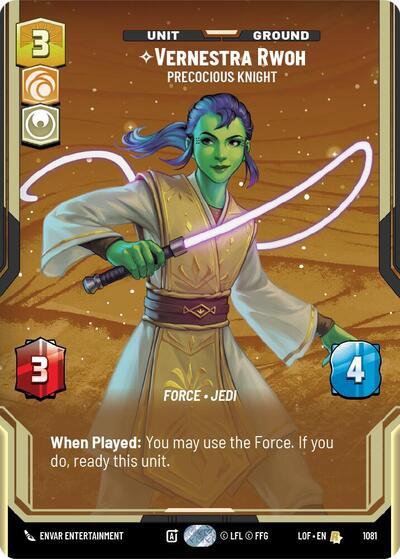 Vernestra Rwoh - Precocious Knight - 1081 - Rare (Prestige Foil) - Legends of the Force