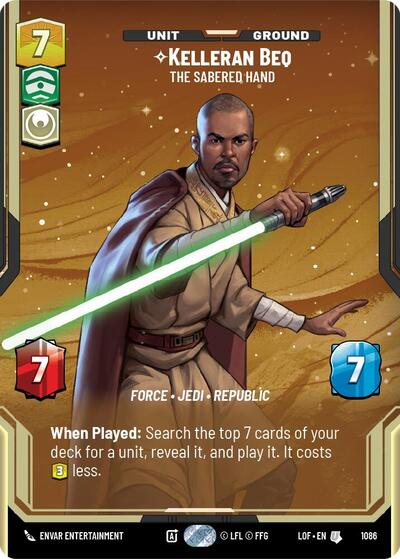 Kelleran Beq - The Sabered Hand - 1086 - Uncommon (Prestige Foil) - Legends of the Force