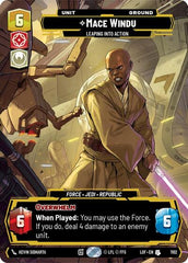 Mace Windu - Leaping into Action - 1102 - Uncommon (Prestige Foil) - Legends of the Force