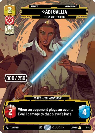 Adi Gallia - Stern and Focused (Serialized) - 1152 - Rare - Legends of the Force