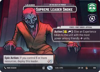Supreme Leader Snoke - In the Seat of Power - 1010 - Common (Showcase) - Legends of the Force