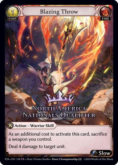 Blazing Throw (North America Nationals Qualifier) - 118 - Promo - Region Exclusive Promotional Cards