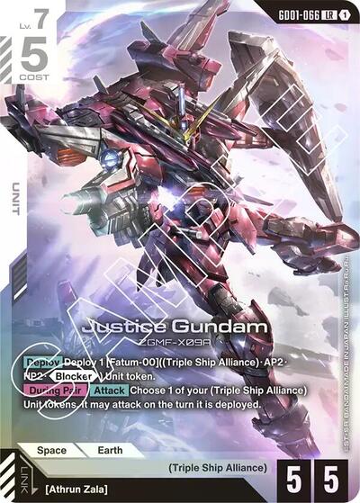 Justice Gundam - GD01-066 - LEGEND RARE - Newtype Rising