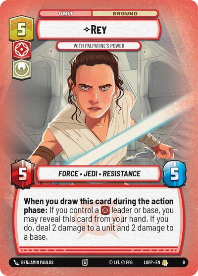 Rey - With Palpatine's Power - 9 - Rare - Legends of the Force: Weekly Play Promos