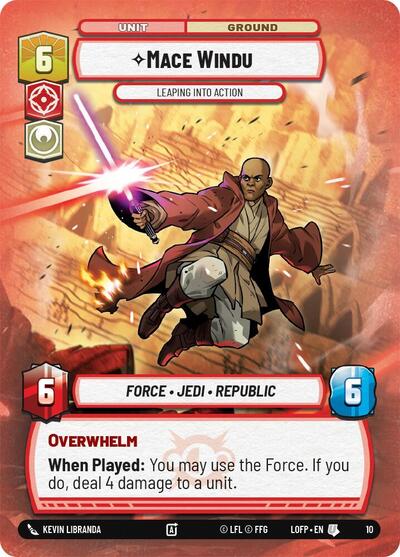 Mace Windu - Leaping into Action - 10 - Uncommon - Legends of the Force: Weekly Play Promos