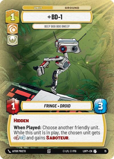 BD-1 - Beep Boo Boo Bweep - 15 - Uncommon - Legends of the Force: Weekly Play Promos