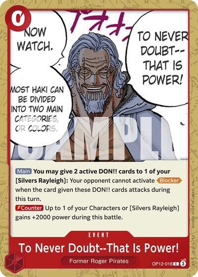 To Never Doubt--That Is Power! - OP12-016 - Common - Legacy of the Master