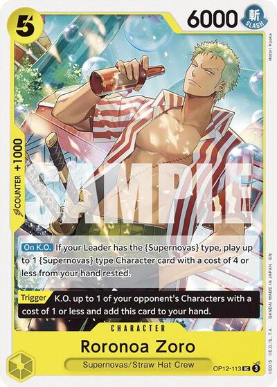 Roronoa Zoro - OP12-113 - Uncommon - Legacy of the Master