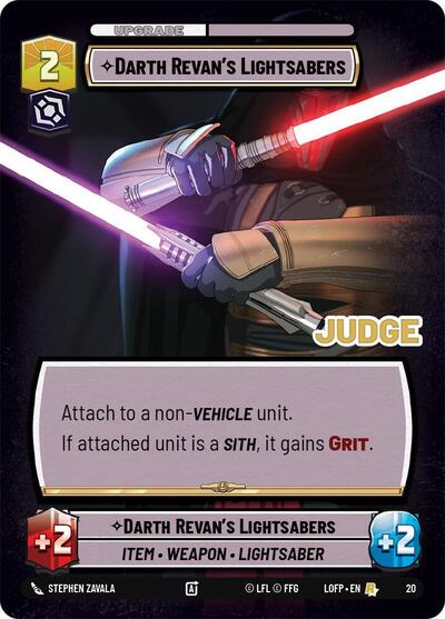 Darth Revan's Lightsabers - 20 - Rare - Judge Promos