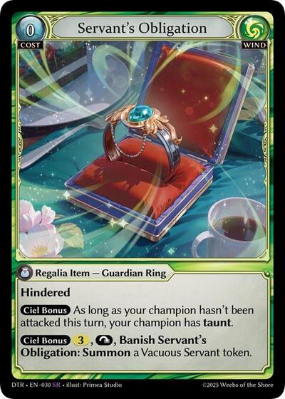Servant's Obligation - 030 - Super Rare - Distorted Reflections