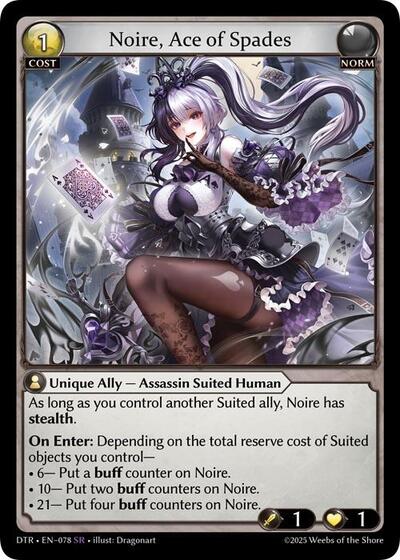 Noire, Ace of Spades - 078 - Super Rare - Distorted Reflections