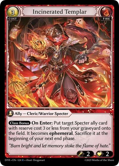 Incinerated Templar - 124 - Rare - Distorted Reflections