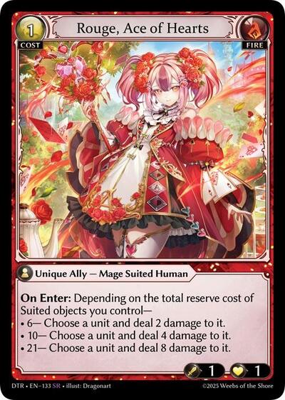 Rouge, Ace of Hearts - 133 - Super Rare - Distorted Reflections