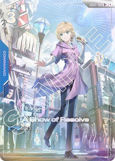 A Show of Resolve (U+) - GD01-100 - Full Art Uncommon - Newtype Rising