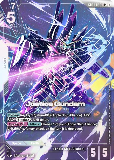 Justice Gundam (LR+) - GD01-066 - Full Art Legendary Rare - Newtype Rising