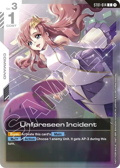 Unforeseen Incident (Store Tournament Participant Pack 01) - ST01-014 - COMMON - Gundam Promotional Cards