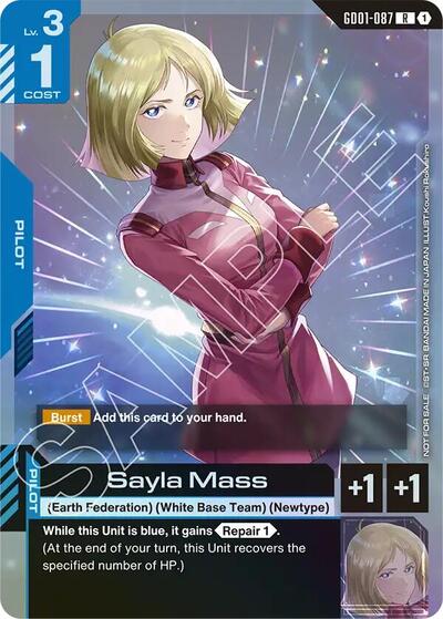 Sayla Mass (Store Tournament Participant Pack 01) - GD01-087 - RARE - Gundam Promotional Cards