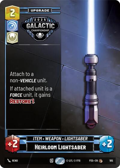 Heirloom Lightsaber - 105 - Common - Organized Play Promos