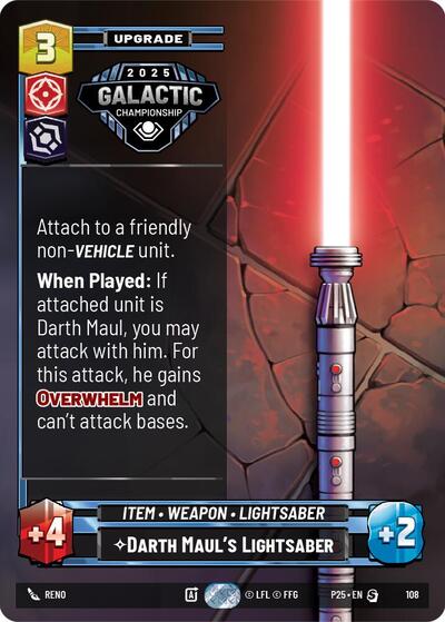 Darth Maul's Lightsaber - 108 - Special - Organized Play Promos