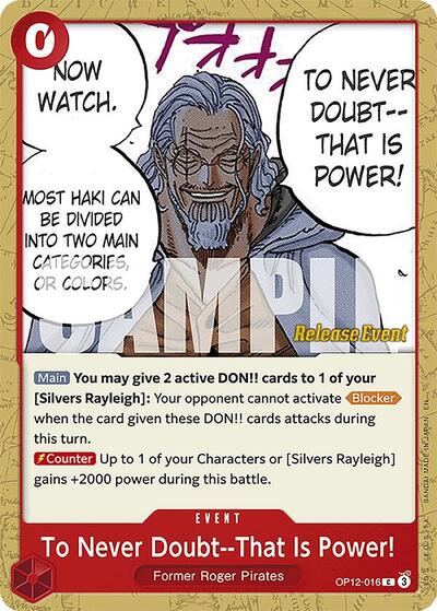 To Never Doubt--That Is Power! - OP12-016 - Common - Legacy of the Master Release Event Cards