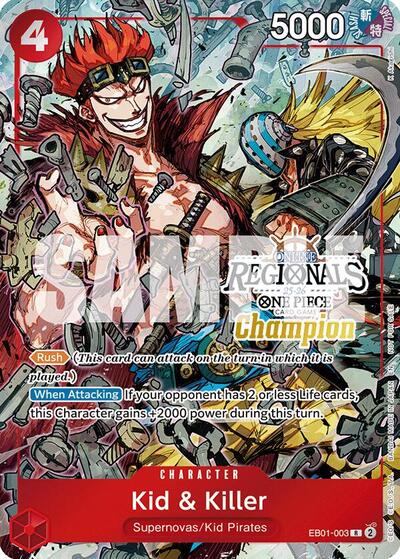 Kid & Killer (Online Regional Champion Card Set 2025 Vol.2) - EB01-003 - Rare - One Piece Promotion Cards