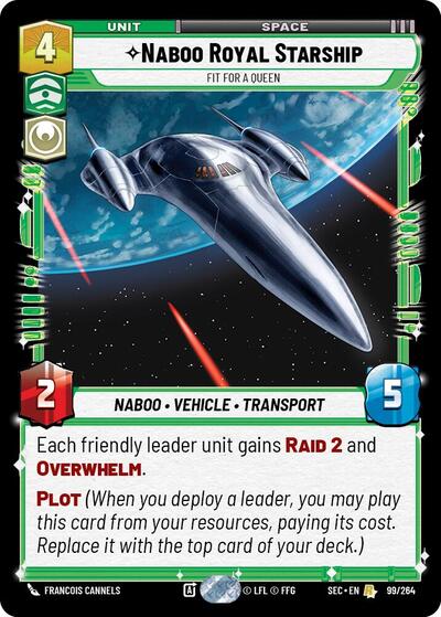Naboo Royal Starship - Fit For A Queen - 99/264 - Rare - Secrets of Power