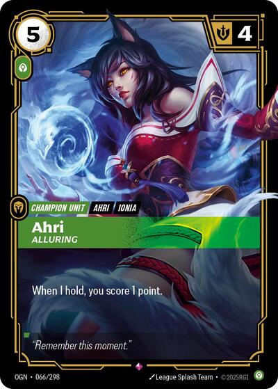 Ahri, Alluring - 066/298 - Rare - Origins