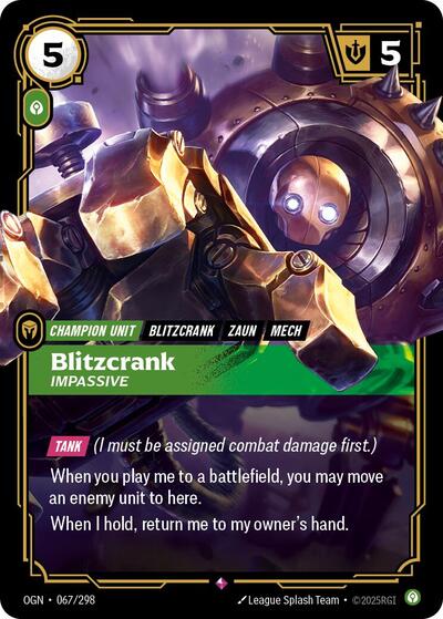 Blitzcrank, Impassive - 067/298 - Rare - Origins