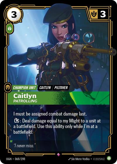 Caitlyn, Patrolling - 068/298 - Rare - Origins