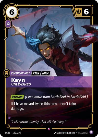 Kayn, Unleashed - 189/298 - Rare - Origins