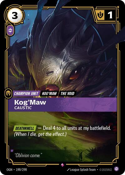 Kog'Maw, Caustic - 190/298 - Rare - Origins