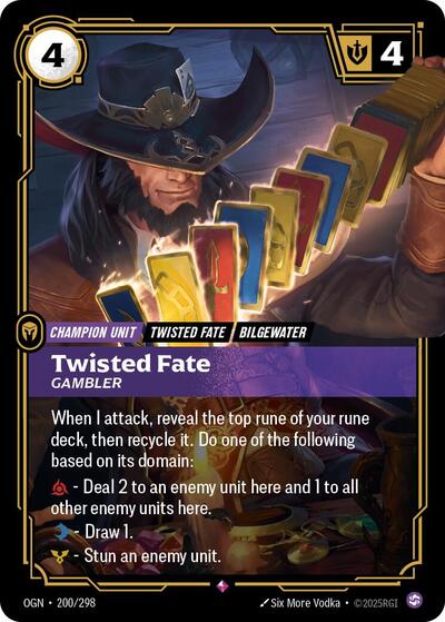 Twisted Fate, Gambler - 200/298 - Rare - Origins