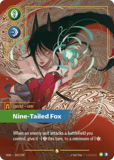Ahri, Nine-Tailed Fox - 303/298 - Showcase (Overnumbered) - Origins