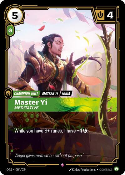 Master Yi, Meditative - 004/024 - Rare - Origins: Proving Grounds