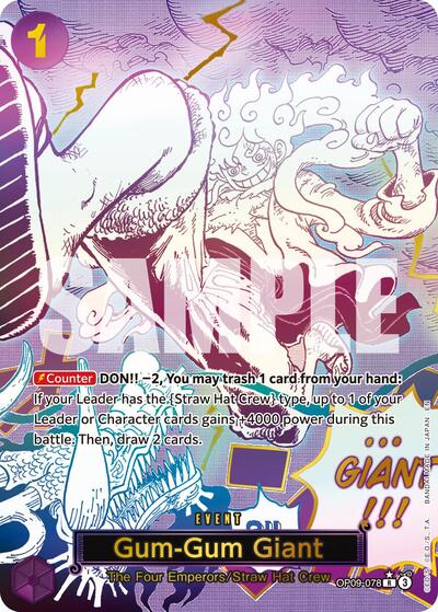 Gum-Gum Giant - OP09-078 - Rare (Alternate Art) - The Best- Vol. 2