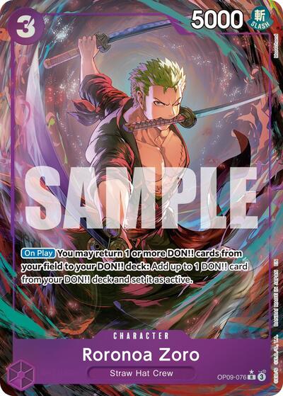 Roronoa Zoro - OP09-076 - Rare (Alternate Art) - The Best- Vol. 2