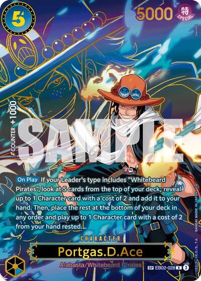 Portgas.D.Ace - EB02-028 - Rare (Special Alternate Art) - Carrying On His Will