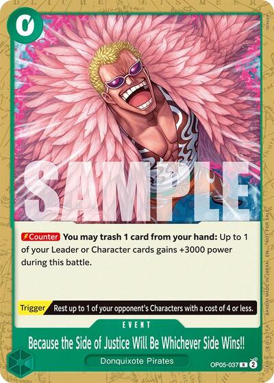 Because the Side of Justice Will Be Whichever Side Wins!! (Tournament Pack 2025 Vol. 4) - OP05-037 - Rare - One Piece Promotion Cards