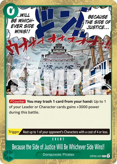 Because the Side of Justice Will Be Whichever Side Wins!! - OP05-037 - Rare (Reprint) - The Best- Vol. 2