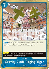 Gravity Blade Raging Tiger - OP06-058 - Rare (Reprint) - The Best- Vol. 2