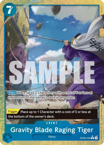 Gravity Blade Raging Tiger - OP06-058 - Rare (Alternate Art) - The Best- Vol. 2