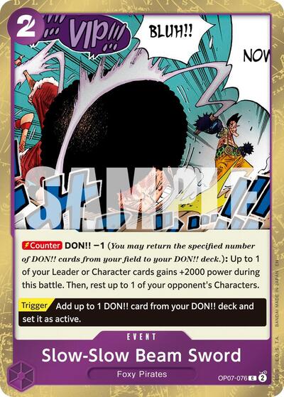 Slow-Slow Beam Sword - OP07-076 - Common (Pirate Foil) - The Best- Vol. 2