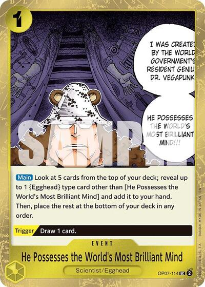 He Possesses the World's Most Brilliant Mind - OP07-114 - Uncommon (Pirate Foil) - The Best- Vol. 2