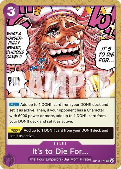 It's to Die For - OP08-076 - Uncommon (Reprint) - The Best- Vol. 2